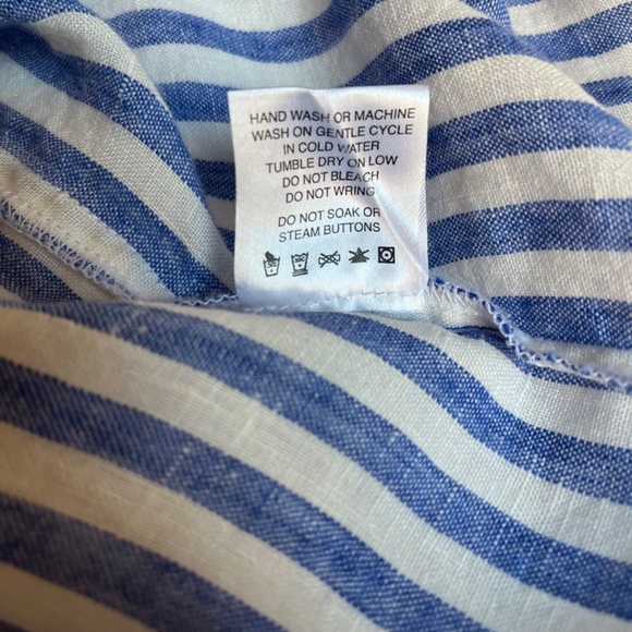 Pyne and Smith — Model No. 11 Dress in blue and white stripe — linen medium - Picture 5 of 5